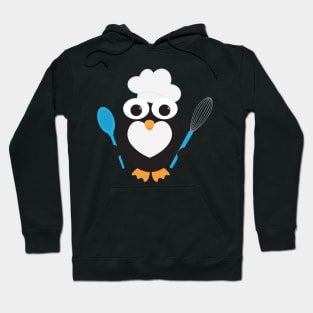 Penguin Chef Baking with Chef Hat Hoodie